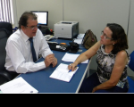 Advogada Raimunda Moema, em audiência com o ouvidor