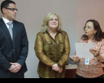 Juiz Francisco Monteiro, desembargadora Ilka Esdra e a secretária do Tribunal Pleno, Elen dos Reis