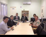 Juiz Leonardo Ferreira (centro) homologa acordo durante audiência entre MPT e CRT