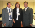 Desembargadores Gerson de Oliveira (E), Beatriz Renck (vice-coordenadora Coleouv) e André Rodrigues Damasceno (secretário geral Coleouv)