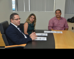 Des. James Magno, juíza Roberta Carvalho e Marcos Pires, secretário da Corregedoria.