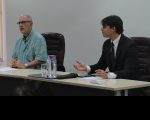 Psicanalista Eduardo Riaviz e juiz Bruno Motejunas.