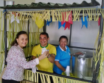 A advogada Márcia Rabelo elogiou a iniciativa e degustou o mingau de milho