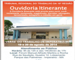 Ouvidoria Itinerante nas VTs de Imperatriz nos dias 19 e 20