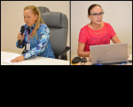 Servidoras Ana Lúcia Rocha e Cássia Furtado.