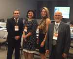 Desembargador James Magno com as juízas Ana Paola (TRT5-BA) e Simone Jalil (TRT21-RN), e com o desembargador Samuel Lima (TRT15-Campinas e presidente do Conematra), durante o ENM, em Brasília-DF.