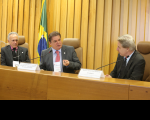 Desembargadores José Pita (TRT15) e Gerson de Oliveira e o ministro Antônio Levenhagen