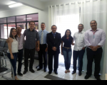 Corregedor James Magno; juiz Leonardo Ferreira; e servidores da VT de Pedreiras e da Corregedoria