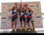 Os campeões Alysson (esquerda), Rodrigo (centro) e Alexsandro (direita)