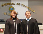 Dirigentes eleitos para o Biênio 2016-2017 do TRT-MA: Desembargadora Solange Cristina Passos de Castro Cordeiro (vice-presidente e corregedora) e desembargador James Magno Araújo Farias (presidente).
