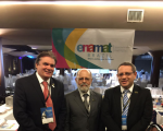 Desembargadores James Magno e Gerson de Oliveira, ao lado ministro Renato de Lacerda Paiva, diretor da Enamat, representam TRT-MA no evento