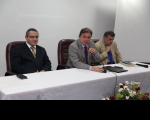 Mesa de honra: (da esquerda para a direita) desembargadores James Magno, Gerson de Oliveira e Francisco Giordani.