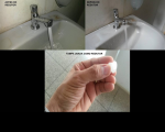 Torneiras antes e depois da instalação do redutor de vazão