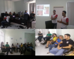 O juiz Francisco Campelo Galvão, titular da VT de Barra do Corda, e servidores atentos à palestra