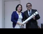 Desembargador James Magno e a servidora Yona Grace