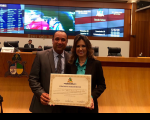 Deputado Roberto Costa e desembargadora Márcia Andrea.