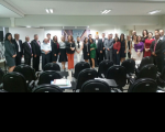 Desembargadora Solange Castro Cordeiro (ao centro) e juízes das Varas do Trabalho da 16ª Região.