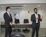 O juiz Paulo Fernando da Silva Santos Júnior iniciou a oficina, observado pelo juiz Bruno de Carvalho Motejunas