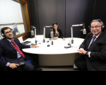 Juiz Rogério Neiva, apresentadora Priscila Peixoto e ministro Emmanoel Pereira.