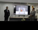 O coordenador da Ejud16, juiz Paulo Fernando apresentou o juiz aposentado do TRT-RS, Carlos Alberto Zogbi Lontra que conduziu a Oficina