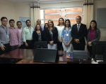 Desembargadora Solange Cordeiro, juiz Luznard Cardoso e servidores da VT de Bacabal e da Corregedoria