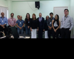 Desembargadora Solange; juiz Jedson (ao centro) e servidores da VT e da Corregedoria