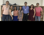 Olívia (3ª da esquerda para direita), Valdécio (camisa azul) e servidores da Vara do Trabalho de Barra do Corda