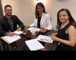 Desembargadora Márcia, juiz Paulo e a professora Lucylea ajustam termos de parceria