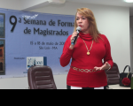 Desembargadora Solange de Castro Cordeiro se reuniu com os juízes durante a 9ª Semana de Formação de Magistrados