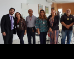 Presidenta Solange, acompanhada de gestores e outros servidores, ficou satisfeita com o andamento dos trabalhos