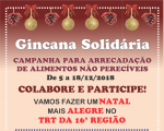 TRT-MA promove gincana solidária para arrecadar alimentos não perecíveis que serão entregues na confraternização natalina