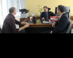 Diretor-geral, Celson Costa, com o chefe da Seção de Engenharia, Ricardo Beckman, e o coordenador da CTIC, Claúdio Sampaio
