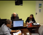 Corregedor Américo Bedê, juíza Liliana e o secretário da Corregedoria, servidor Marcos Pires