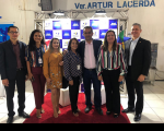 Magistrados Liliana e Leonardo e demais autoridades presentes no evento em Pedreiras