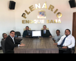 Juiz Leonardo, servidor Adonai, advogados e partes processuais em audiência em Capinzal do Norte