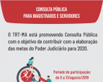 TRT-MA disponibiliza consulta pública para elaboração de metas do Poder Judiciário para o ano de 2020