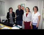 À esquerda juíza Juacema Aguiar, tendo ao lado o representante do Lar de José acompanhado da juiza Elzenir Franco e mais um representante da entidade