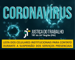 Coronavírus listas de celulares institucionais