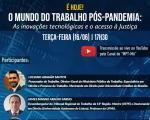 Imagem em fundo azul com fotos dos palestrantes James Magno, Luciano Aragão e Caldas Góis Junior