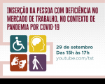 Imagem representando portadores de necessidades especias e informando sobre live
