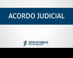 Imagem com fundo branco e faixa azul com as palavras na cor branca ACORDO JUDICIAL