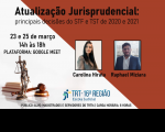 Imagem com foto dos palestrantes e marca do TRT Maranhão