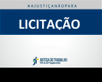 Imagem com marca do Tribunal e faixa azul escrito Licitação