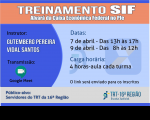 Imagem com marca do TRT e informações sobre os dias do curso