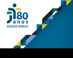 Logomarca dos 80 anos da Justiça do Trabalho com os dizeres 80 anos em destaque