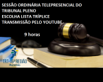 Imagem com marca do Tribunal com informação de horário
