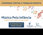 Imagem com marca do Tribunal escrito Música pela Infância - Acompanhe pelas Redes Sociais