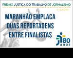 Imagem com marca da Justiça do Trabalho e simbolo do prêmio de jornalismo