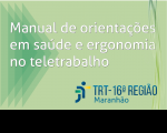 Imagem com marca do Tribunal e dizeres Manual de Orientações em Saúde e Ergonomia