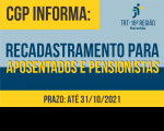 Imagem com marca do TRT informando sobre recadastramento